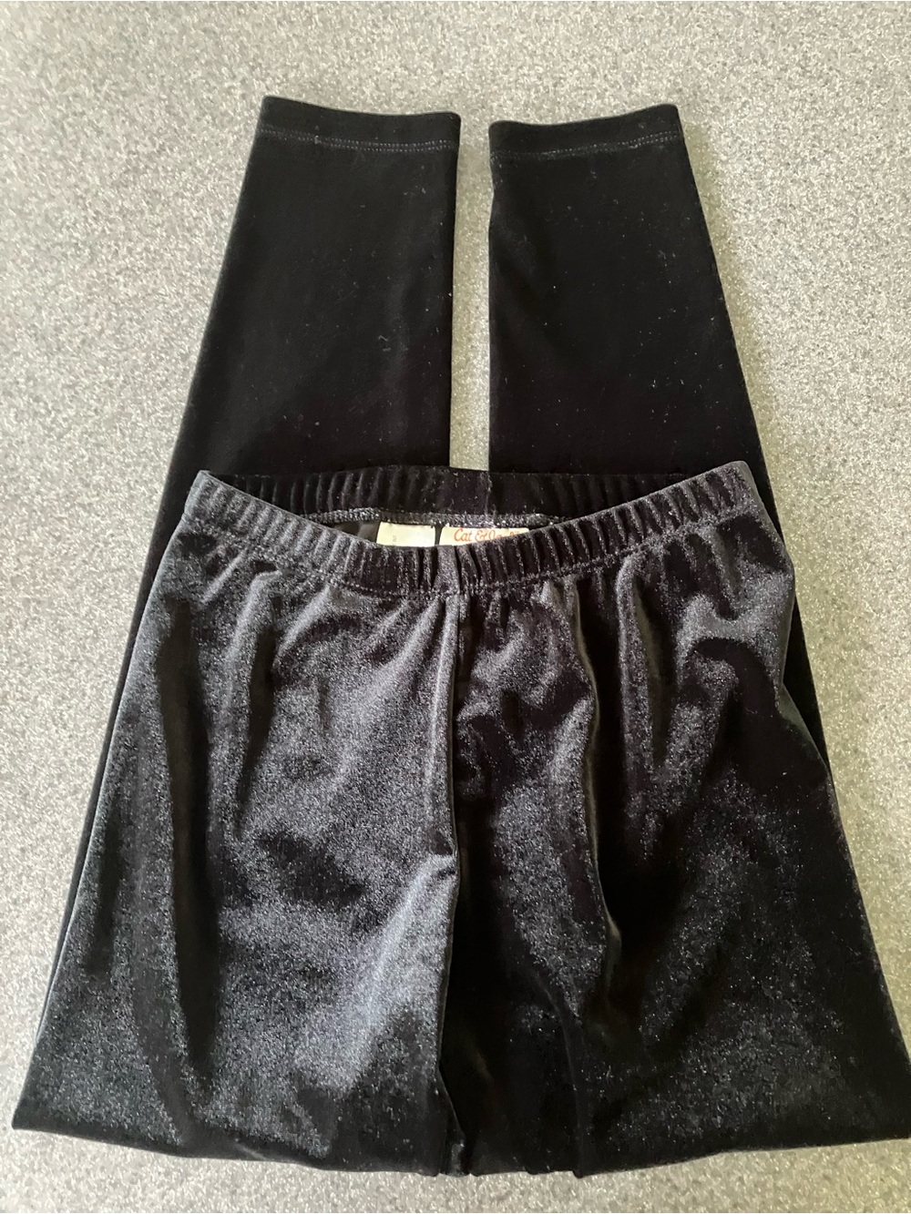 Cat & Jack Black Velvet Leggings - Picture 1 of 5